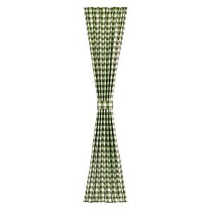 Buffalo Check French Door Panel with Adjustable Tiebacks, 25" W x 72" L, Sage